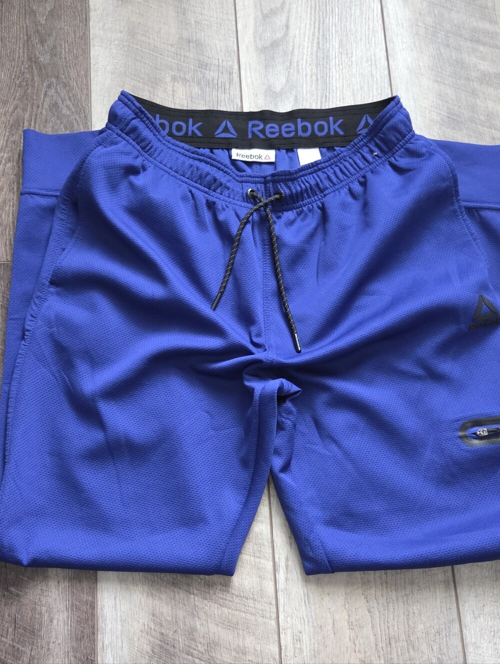 Reebok Men's Royal Blue Athletic Joggers with Drawstring Waist, Size Medium